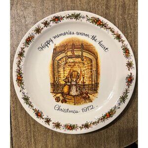 VTG Christmas Hollie Hobbie 1972 Decorative Plate Tray Commemorative MCM‎ Xmas